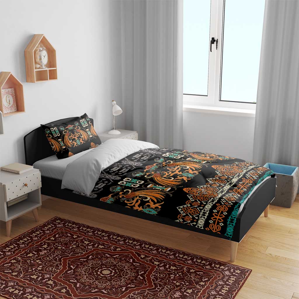Black Batik Papua-inspired Pattern Bedding Set LT9 - Polynesian Pride