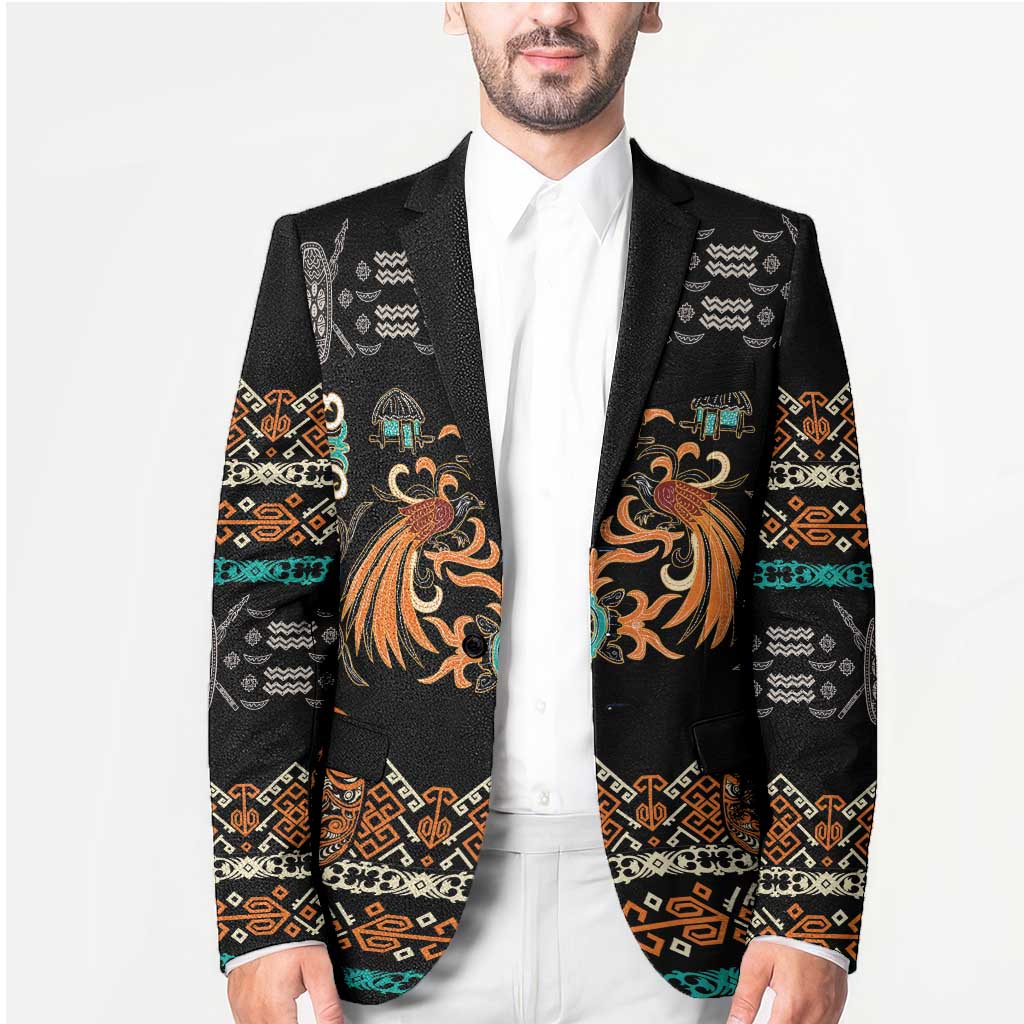 Black Batik Papua-inspired Pattern Blazer LT9 - Polynesian Pride