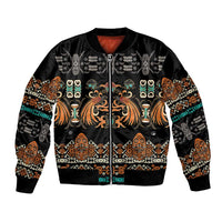 Black Batik Papua-inspired Pattern Bomber Jacket LT9 Unisex Black - Polynesian Pride