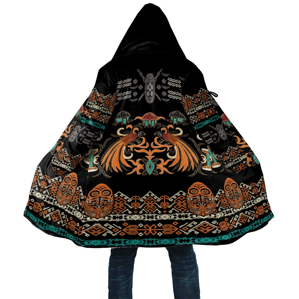 Black Batik Papua-inspired Pattern Cloak - Polynesian Pride
