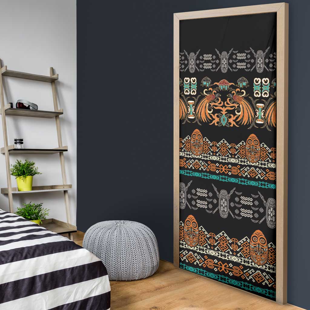 Black Batik Papua-inspired Pattern Door Cover - Polynesian Pride