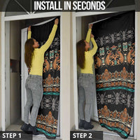 Black Batik Papua-inspired Pattern Door Cover - Polynesian Pride