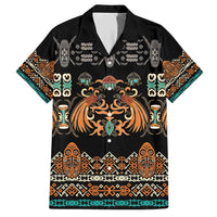 Black Batik Papua-inspired Pattern Family Matching Short Sleeve Bodycon Dress and Hawaiian Shirt LT9 Dad's Shirt - Short Sleeve Black - Polynesian Pride