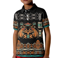 Black Batik Papua-inspired Pattern Kid Polo Shirt - Polynesian Pride