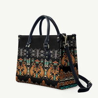 Black Batik Papua-inspired Pattern Leather Bag - Polynesian Pride