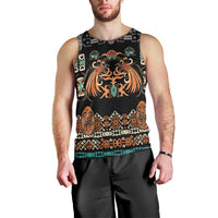 Black Batik Papua-inspired Pattern Men Tank Top - Polynesian Pride