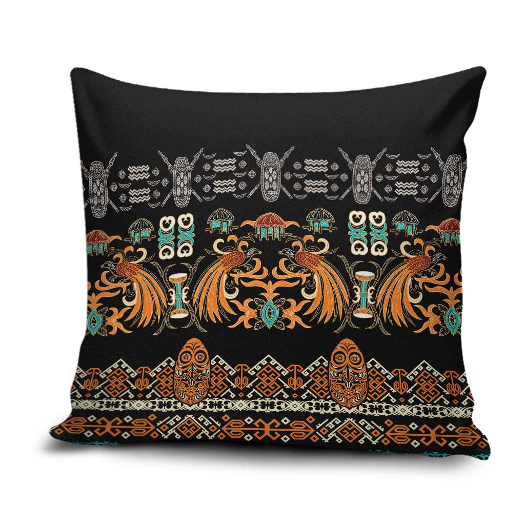 Black Batik Papua-inspired Pattern Pillow Cover - Polynesian Pride