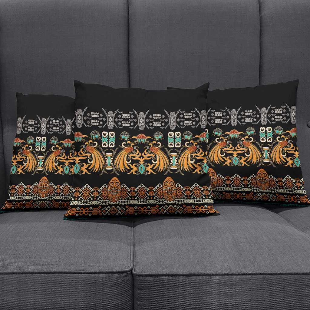 Black Batik Papua-inspired Pattern Pillow Cover - Polynesian Pride
