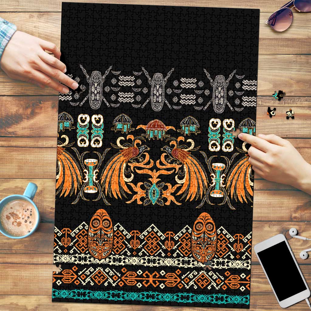 Black Batik Papua-inspired Pattern Puzzle LT9 Black - Polynesian Pride