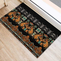 Black Batik Papua-inspired Pattern Rubber Doormat LT9 - Polynesian Pride