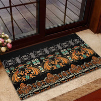 Black Batik Papua-inspired Pattern Rubber Doormat LT9 - Polynesian Pride