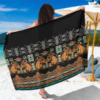 Black Batik Papua-inspired Pattern Sarong LT9 One Size 44 x 66 inches Black - Polynesian Pride