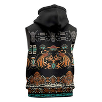 Black Batik Papua-inspired Pattern Sleeveless Hoodie - Polynesian Pride
