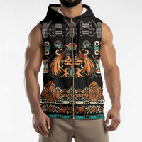 Black Batik Papua-inspired Pattern Sleeveless Zip Hoodie - Polynesian Pride