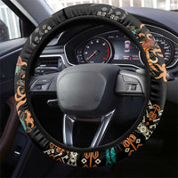Black Batik Papua-inspired Pattern Steering Wheel Cover - Polynesian Pride