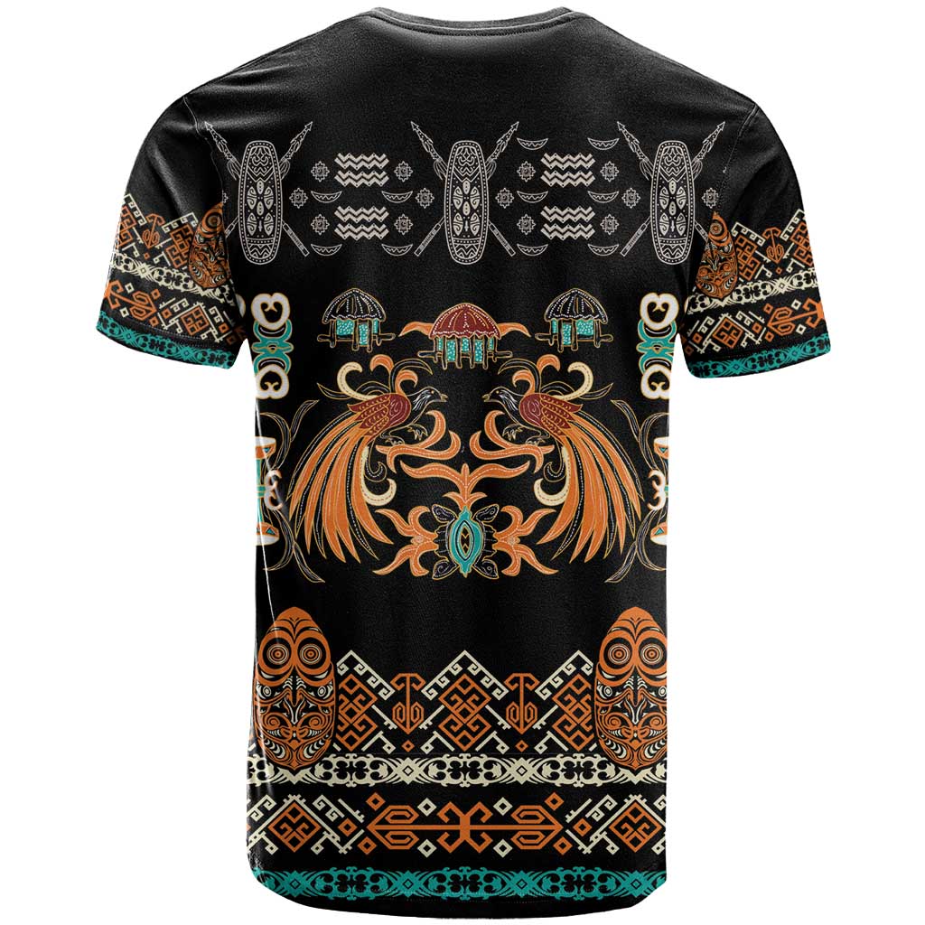 Black Batik Papua-inspired Pattern T Shirt - Polynesian Pride