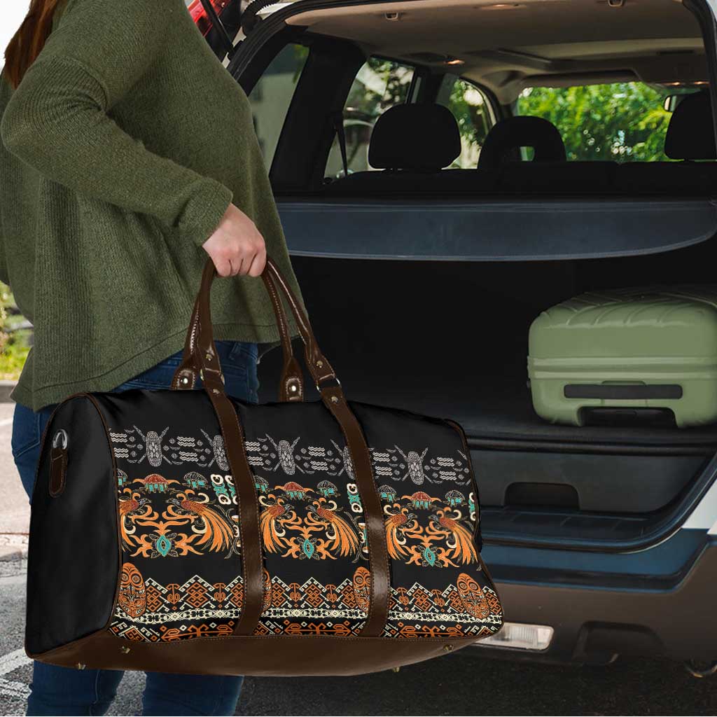 Black Batik Papua-inspired Pattern Travel Bag - Polynesian Pride