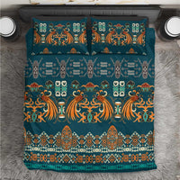 Dark Cyan Blue Batik Papua-inspired Pattern Bedding Set LT9 Blue - Polynesian Pride