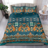 Dark Cyan Blue Batik Papua-inspired Pattern Bedding Set LT9 - Polynesian Pride