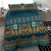 Dark Cyan Blue Batik Papua-inspired Pattern Bedding Set LT9 - Polynesian Pride