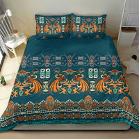 Dark Cyan Blue Batik Papua-inspired Pattern Bedding Set LT9 - Polynesian Pride