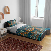 Dark Cyan Blue Batik Papua-inspired Pattern Bedding Set LT9 - Polynesian Pride