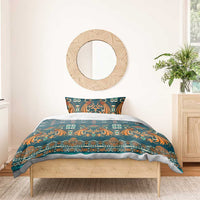 Dark Cyan Blue Batik Papua-inspired Pattern Bedding Set LT9 - Polynesian Pride