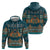 Dark Cyan Blue Batik Papua-inspired Pattern Hoodie - Polynesian Pride