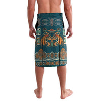 Dark Cyan Blue Batik Papua-inspired Pattern Lavalava - Polynesian Pride