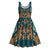 Dark Cyan Blue Batik Papua-inspired Pattern Midi Dress - Polynesian Pride