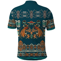 Dark Cyan Blue Batik Papua-inspired Pattern Polo Shirt - Polynesian Pride