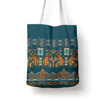 Dark Cyan Blue Batik Papua-inspired Pattern Tote Bag LT9 - Polynesian Pride