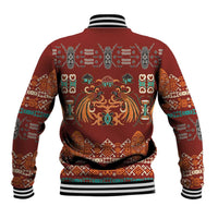 Oxblood Batik Papua-inspired Pattern Baseball Jacket - Polynesian Pride