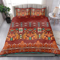 Oxblood Batik Papua-inspired Pattern Bedding Set LT9 - Polynesian Pride