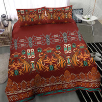 Oxblood Batik Papua-inspired Pattern Bedding Set LT9 - Polynesian Pride