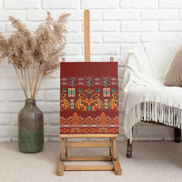 Oxblood Batik Papua-inspired Pattern Canvas Wall Art - Polynesian Pride