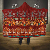 Oxblood Batik Papua-inspired Pattern Hooded Blanket LT9 - Polynesian Pride
