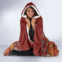 Oxblood Batik Papua-inspired Pattern Hooded Blanket LT9 - Polynesian Pride
