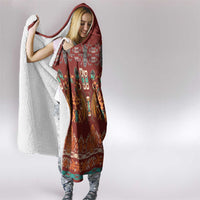 Oxblood Batik Papua-inspired Pattern Hooded Blanket LT9 - Polynesian Pride