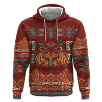 Oxblood Batik Papua-inspired Pattern Hoodie - Polynesian Pride