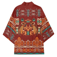 Oxblood Batik Papua-inspired Pattern Kimono LT9 - Polynesian Pride
