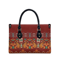 Oxblood Batik Papua-inspired Pattern Leather Bag - Polynesian Pride