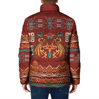 Oxblood Batik Papua-inspired Pattern Padded Jacket LT9 - Polynesian Pride