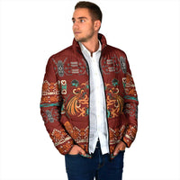 Oxblood Batik Papua-inspired Pattern Padded Jacket LT9 - Polynesian Pride