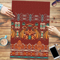 Oxblood Batik Papua-inspired Pattern Puzzle LT9 Red - Polynesian Pride