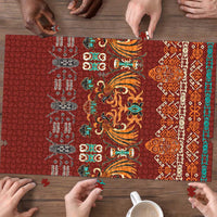 Oxblood Batik Papua-inspired Pattern Puzzle LT9 - Polynesian Pride
