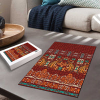 Oxblood Batik Papua-inspired Pattern Puzzle LT9 - Polynesian Pride