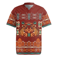 Oxblood Batik Papua-inspired Pattern Rugby Jersey - Polynesian Pride