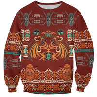 Oxblood Batik Papua-inspired Pattern Sweatshirt LT9 Unisex Red - Polynesian Pride