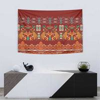 Oxblood Batik Papua-inspired Pattern Tapestry LT9 - Polynesian Pride